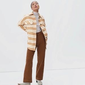 Everlane the oversized plaid shirt striped jacket size S J1